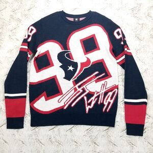 NFL Team Apparel Houston Texas Sweater Mens M Blue/Red Long sleeve Pullover